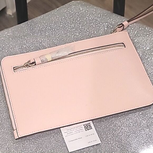 Kate Spade New York Staci Medium L Zip Wristlet- Chalk Pink - Picture 7 of 8